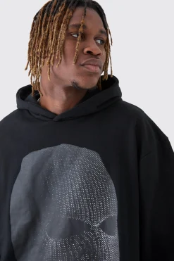 Tall Oversized Heavyweight Loopback Graphic Hoodie | BoohooMAN UK