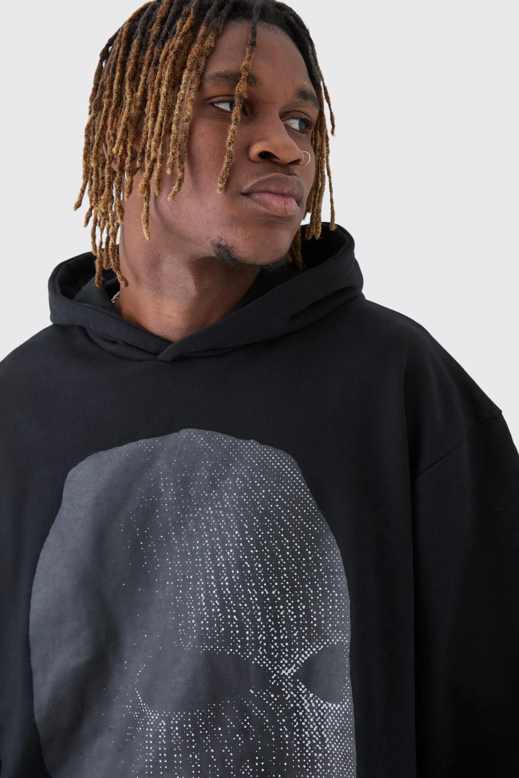 Tall Oversized Heavyweight Loopback Graphic Hoodie | BoohooMAN UK