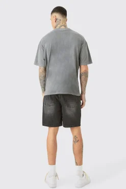 Tall Oversized Homme Cross T-shirt In Grey | BoohooMAN UK
