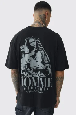 Tall Oversized Homme Rennaisance Print T-Shirt | BoohooMAN UK