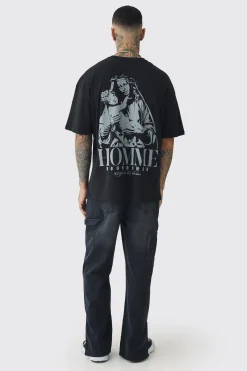 Tall Oversized Homme Rennaisance Print T-Shirt | BoohooMAN UK
