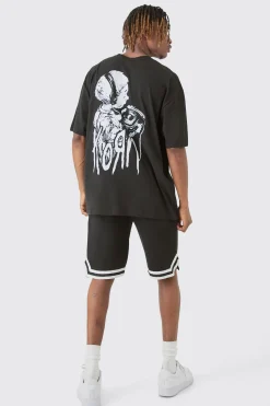 Tall Oversized Korn License T-shirt In Black | BoohooMAN UK