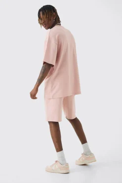 Tall Oversized Limited Washed T-shirt & Short Set | BoohooMAN UK