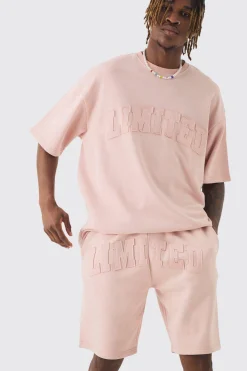 Tall Oversized Limited Washed T-shirt & Short Set | BoohooMAN UK