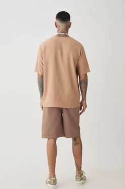 Tall Oversized Linen T-shirt | BoohooMAN UK