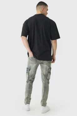 Tall Oversized Metallic Print Cowboy T-Shirt | BoohooMAN UK