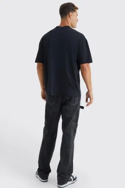 Tall Oversized Moto Racing Print T-shirt | BoohooMAN UK