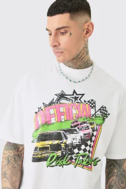 Tall Oversized Neon Moto T-shirt | BoohooMAN UK