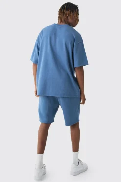 Tall Oversized Ofcl Applique T-shirt & Short Set | BoohooMAN UK