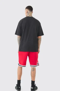 Tall Oversized OFCL Basketball T-shirt & Short Set | BoohooMAN UK