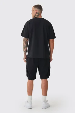 Tall Oversized Ofcl Embroidered T-shirt In Black | BoohooMAN UK