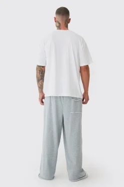 Tall Oversized OFCL Embroidered T-shirt In White | BoohooMAN UK