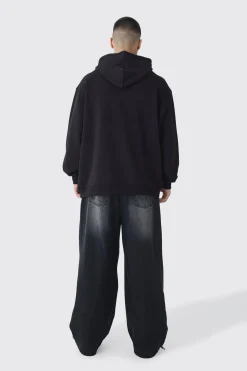 Tall Oversized Official Balaclava Print Hoodie | BoohooMAN UK