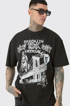 Tall Oversized Official City Print T-shirt | BoohooMAN UK