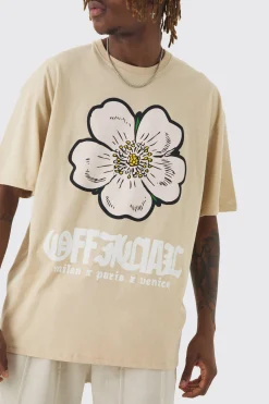 Tall Oversized Official Floral Print T-shirt | BoohooMAN UK