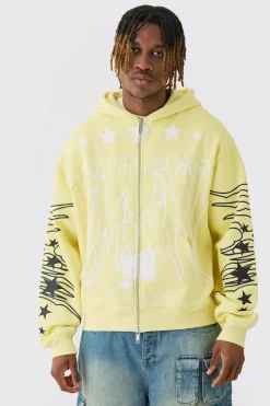 Tall Oversized Official Man Print Hoodie | BoohooMAN UK