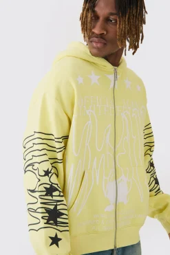 Tall Oversized Official Man Print Hoodie | BoohooMAN UK