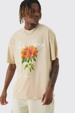 Tall Oversized Official Man Floral Print T-shirt | BoohooMAN UK
