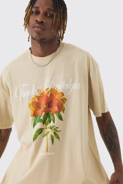 Tall Oversized Official Man Floral Print T-shirt | BoohooMAN UK