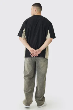 Tall Oversized Panel T-shirt In Black | BoohooMAN UK