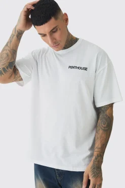 Tall Oversized Penthouse Magazine License T-Shirt | BoohooMAN UK