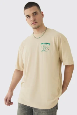 Tall Oversized Pizza Graphic T-Shirt | BoohooMAN UK