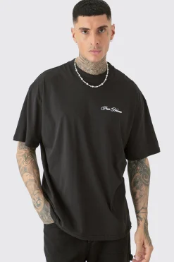 Tall Oversized Pour Homme Floral Print T-shirt | BoohooMAN UK
