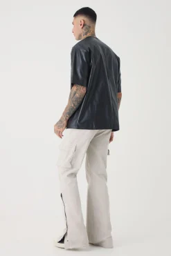 Tall Oversized Pu T-shirt | BoohooMAN UK