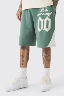 Tall Oversized Puff Print Moto Mid Length Shorts | BoohooMAN UK