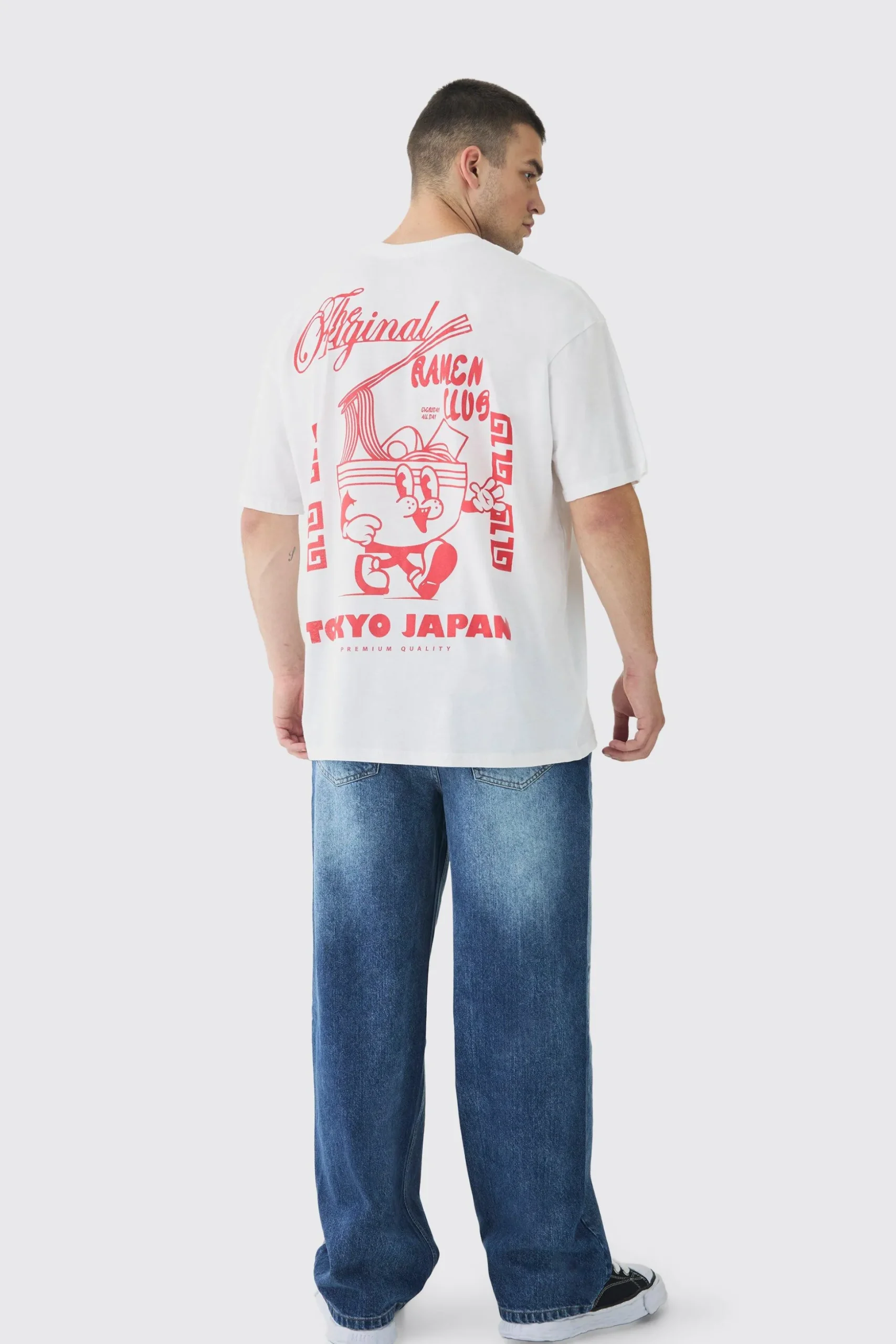 Tall Oversized Ramen Graphic T-Shirt | BoohooMAN UK
