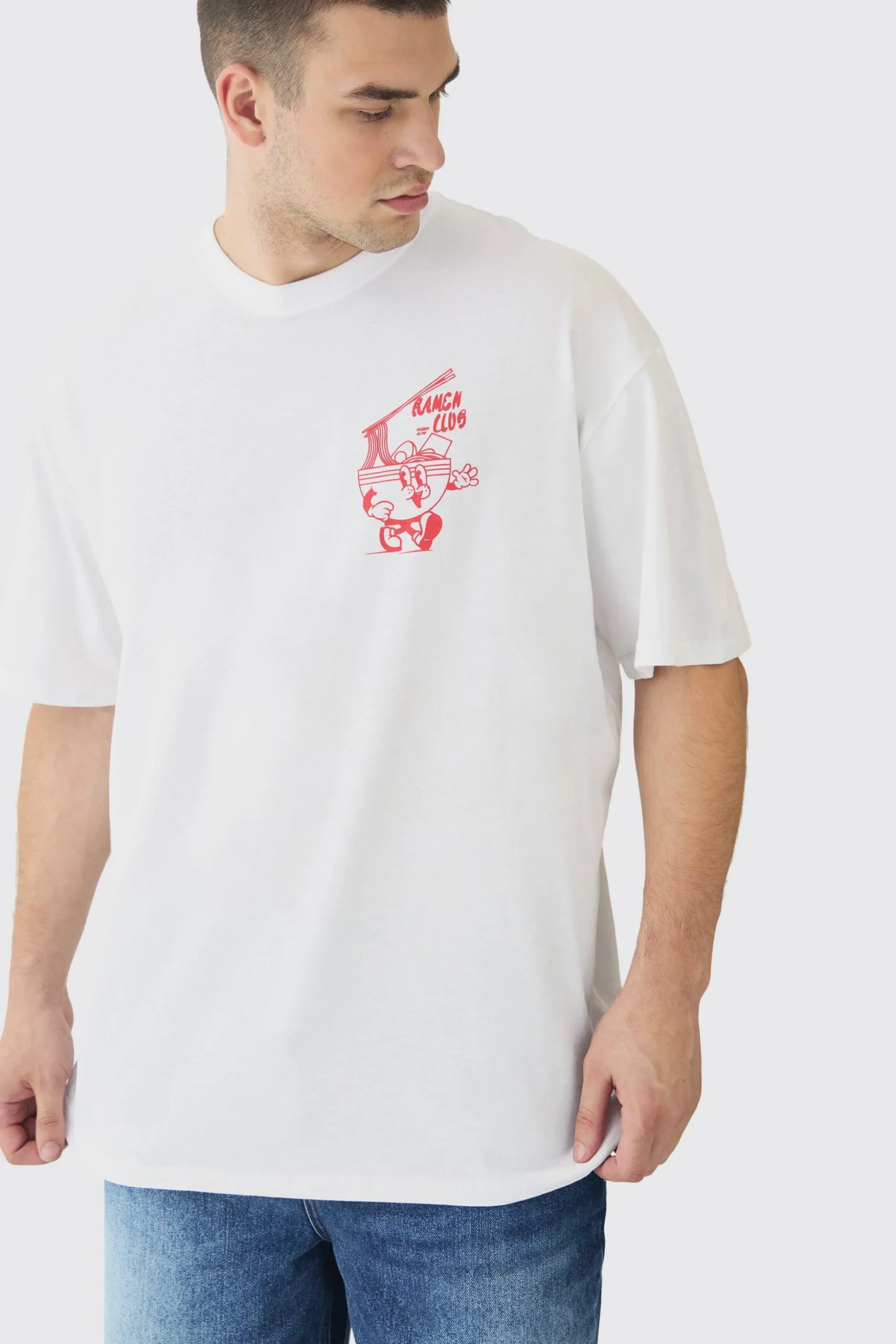 Tall Oversized Ramen Graphic T-Shirt | BoohooMAN UK