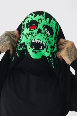 Tall Oversized Reverse Knit Halloween Jumper | BoohooMAN UK