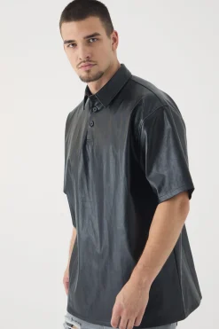 Tall Oversized Rugby Polo Shirt | BoohooMAN UK