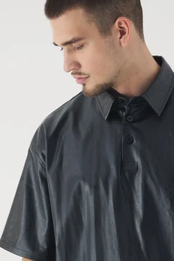 Tall Oversized Rugby Polo Shirt | BoohooMAN UK