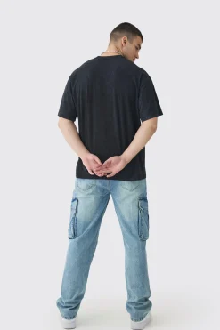 Tall Oversized Skull Acid Wash T-Shirt | BoohooMAN UK