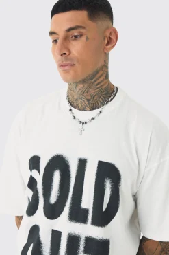 Tall Oversized Sold Out Print T-shirt | BoohooMAN UK