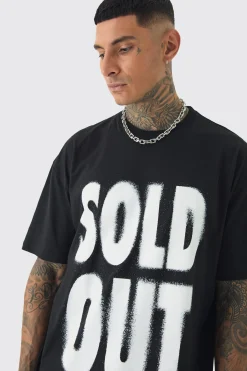 Tall Oversized Sold Out Print T-shirt | BoohooMAN UK