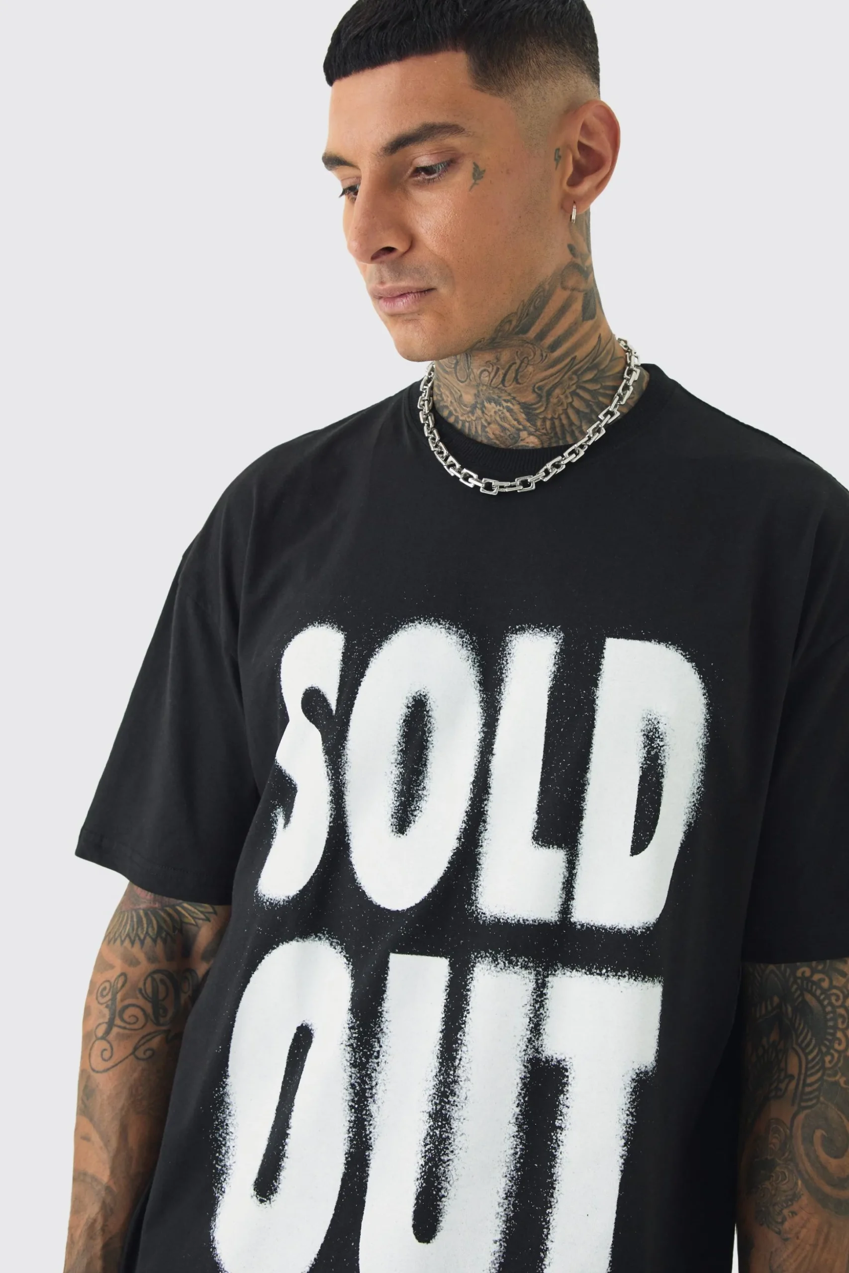 Tall Oversized Sold Out Print T-shirt | BoohooMAN UK