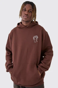 Tall Oversized Statue Embroidered Hoodie | BoohooMAN UK