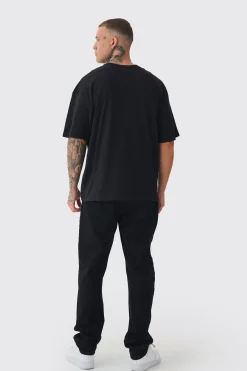Tall Oversized Tall OFCL 8 Ball Embroidered T-shirt In Black | BoohooMAN UK