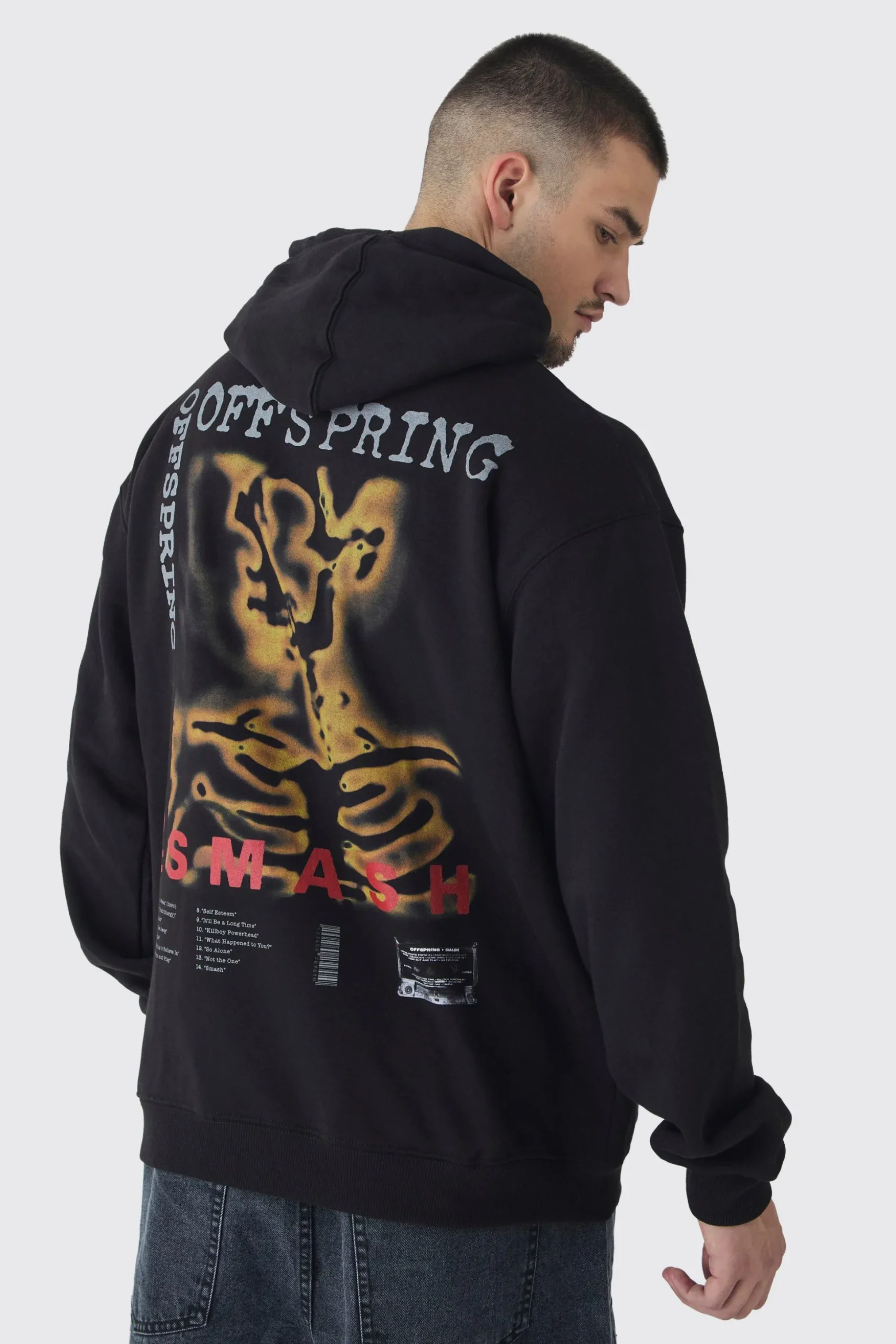 Tall Oversized The Offspring License Back Print Hoodie | BoohooMAN UK