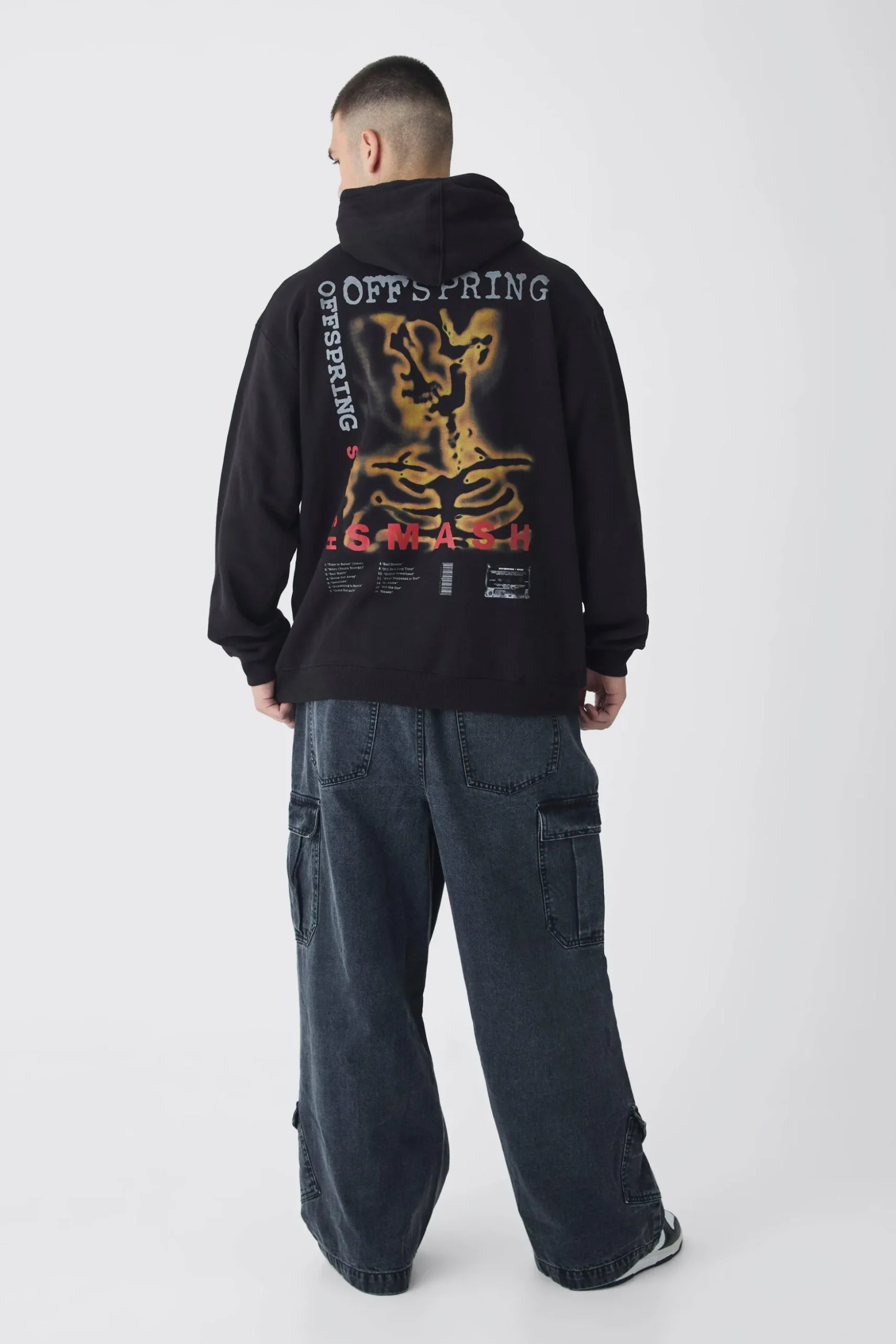 Tall Oversized The Offspring License Back Print Hoodie | BoohooMAN UK