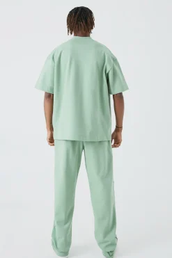 Tall Oversized T-shirt & Relaxed Jogger Interlock Set | BoohooMAN UK