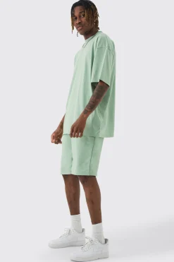 Tall Oversized T-shirt & Short Set | BoohooMAN UK