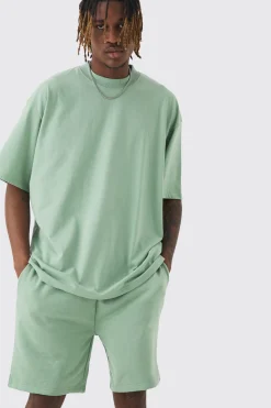 Tall Oversized T-shirt & Short Set | BoohooMAN UK