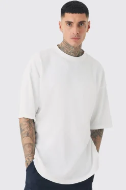 Tall Oversized Waffle T-shirt | BoohooMAN UK