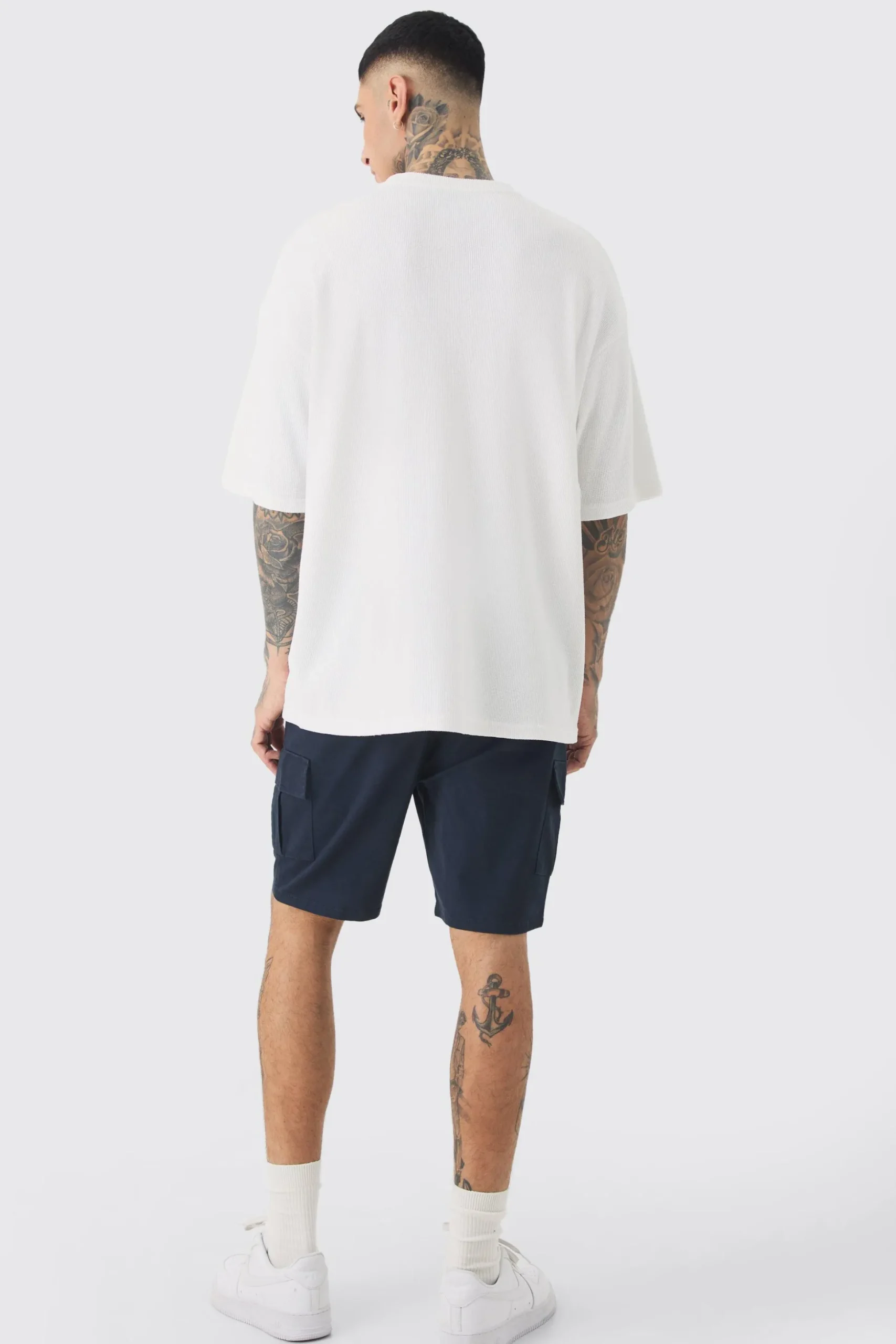 Tall Oversized Waffle T-shirt | BoohooMAN UK