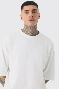 Tall Oversized Waffle T-shirt | BoohooMAN UK