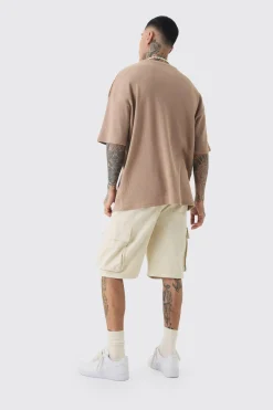 Tall Oversized Waffle T-shirt | BoohooMAN UK