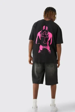 Tall 2Pac Printed License T-shirt In Black | BoohooMAN UK